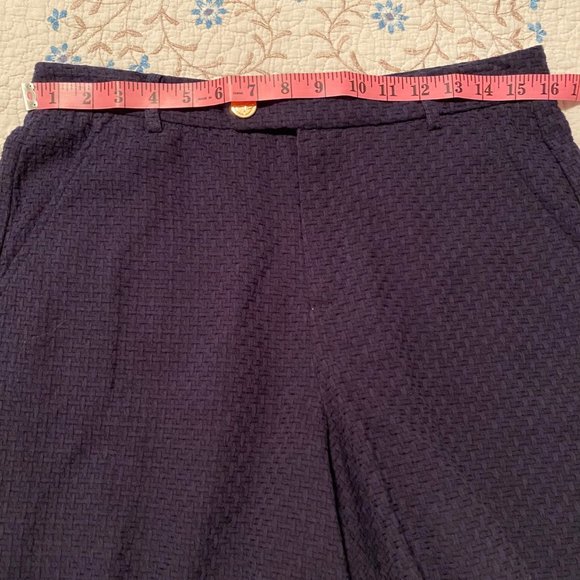NWT Draper James 12 Turquoise Basket Weave High Rise Fully Lined Dress Shorts - Picture 5 of 8
